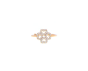 Rose gold diamond clover ring