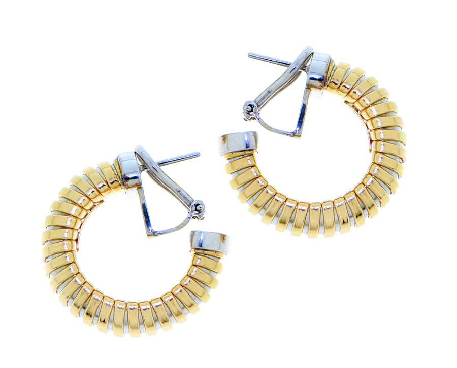Yellow gold tubo earrings