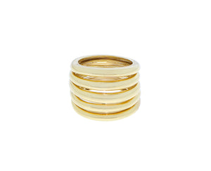 Yellow gold 5 band ring