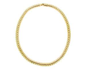 Yellow gold tube necklace