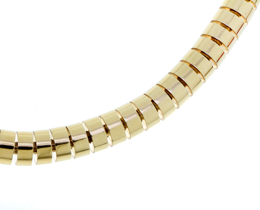 Yellow gold tube necklace