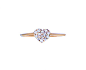 Rose gold ring with diamond heart