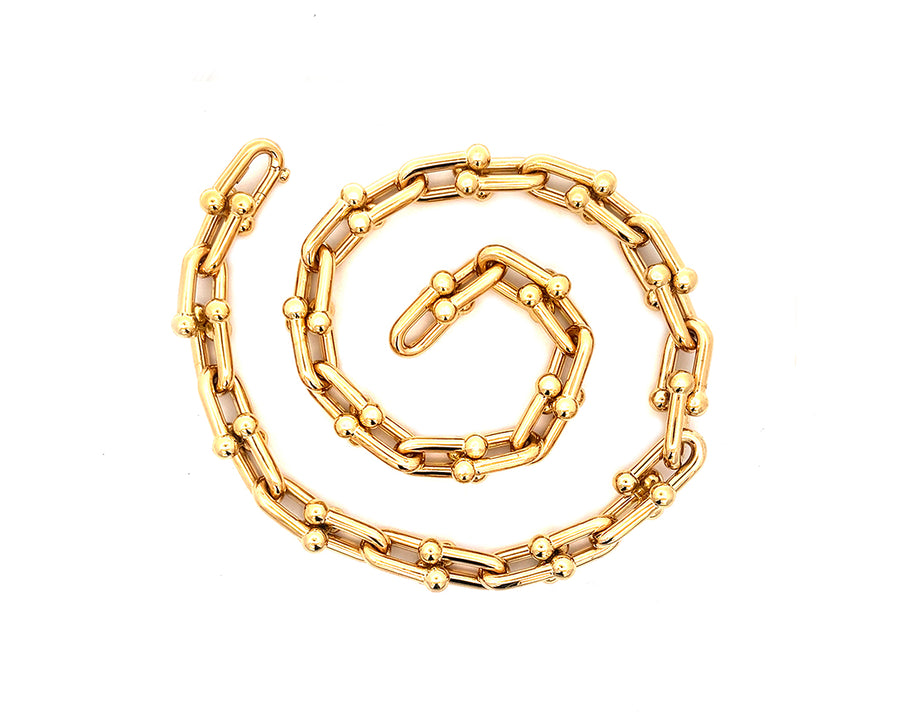 Yellow gold tiffany style link necklace