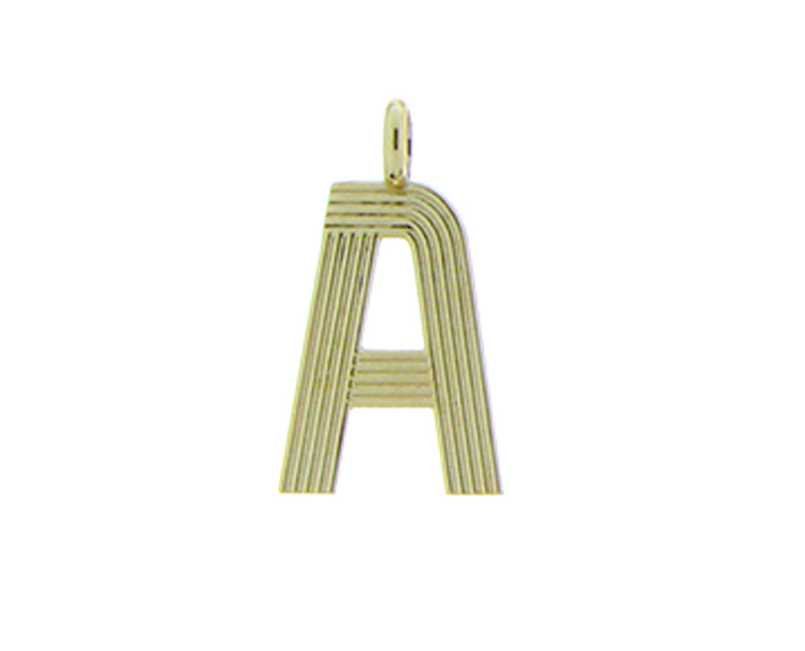 Retro style yellow gold letter pendants