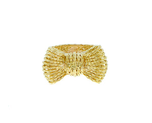Yellow gold bow tie ring