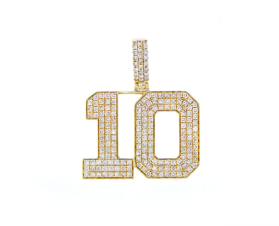 Large yellow gold and diamond letter pendant