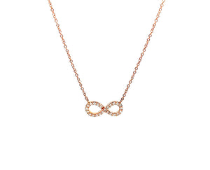 Rose gold necklace with a diamond infinity charm
