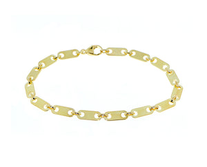 Yellow gold rectangular link bracelet