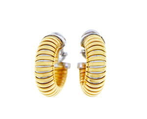 Yellow gold tubo earrings