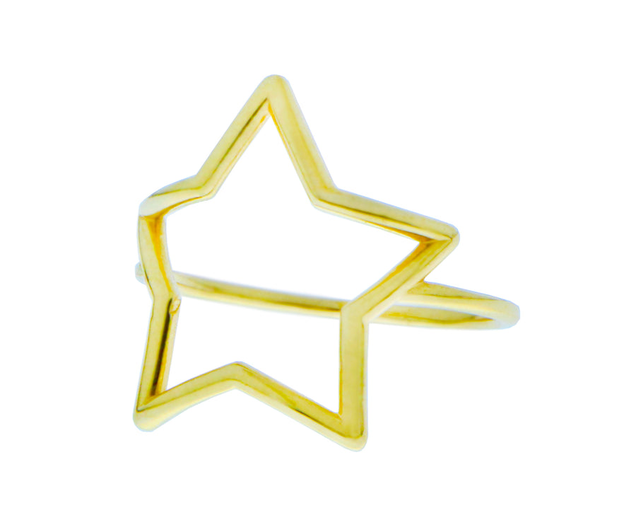 Yellow gold star or heart ring
