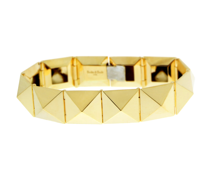 Yellow gold pyramid bracelet