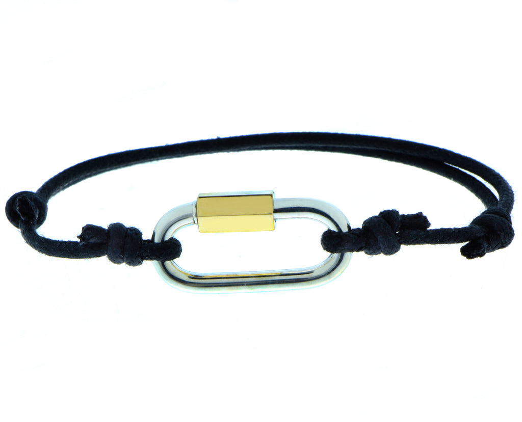 Silver & yellow gold screw lock bracelet