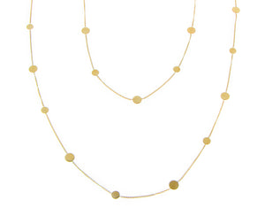 Yellow gold double necklace with coins