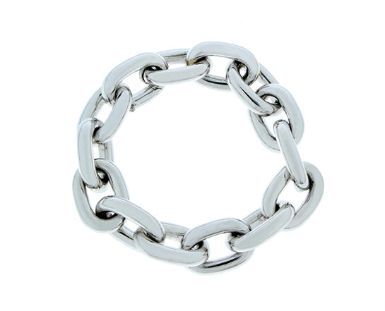 White gold link bracelet