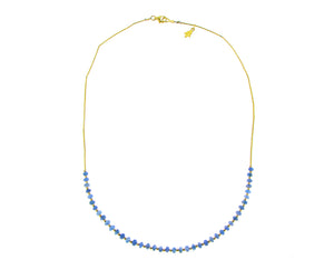 Yellow gold and sapphire necklace