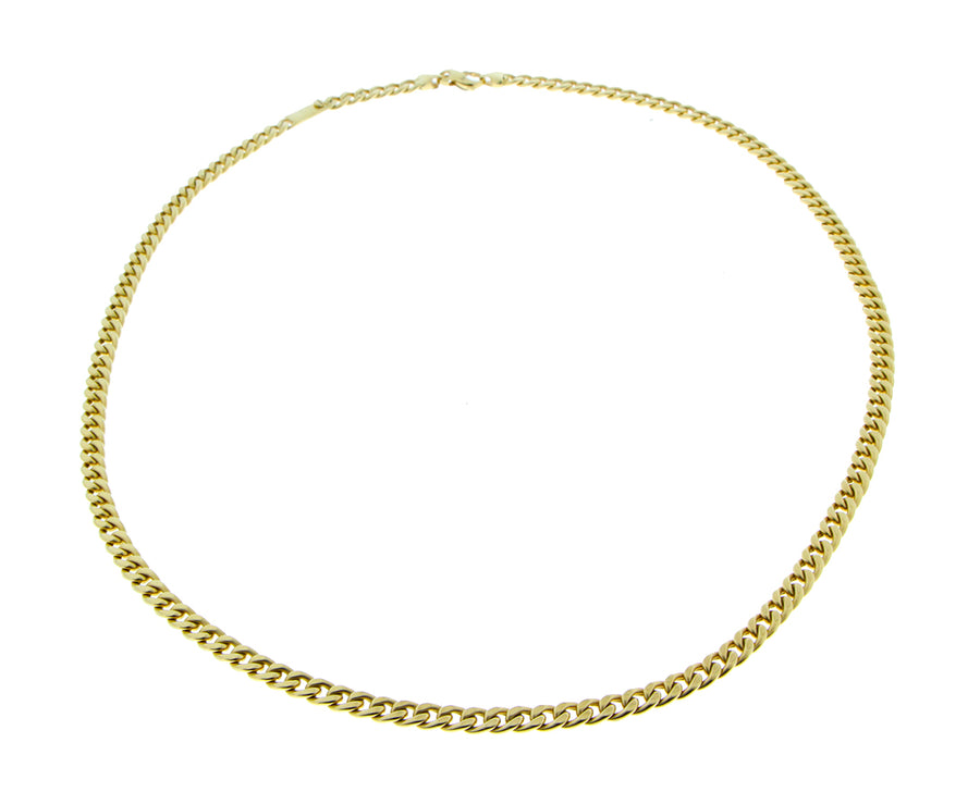 Yellow gold gourmet chain necklace