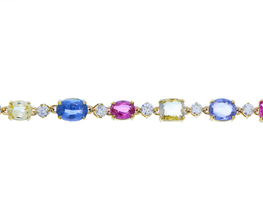 Yellow gold bracelet with sapphires and brilliants