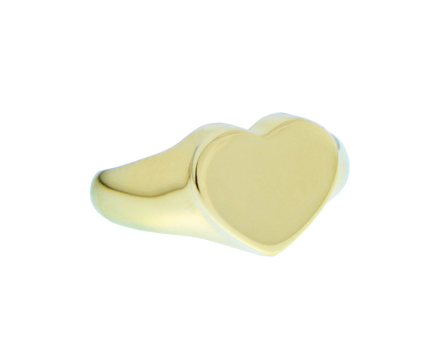 Yellow gold heart ring