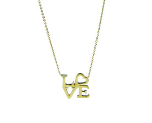 Yellow gold necklace LOVE