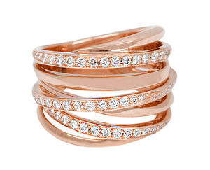 Rose gold ring with diamonds