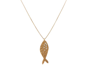 Rose gold necklace with fish pendant
