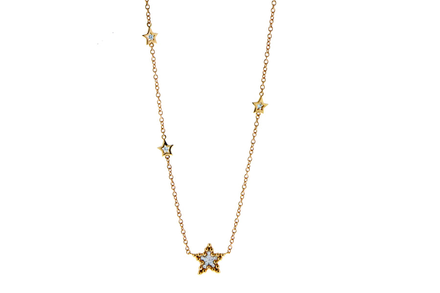 Rose gold necklace with a diamond star pendant