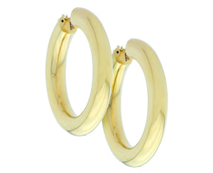 Yellow gold hoop earrings