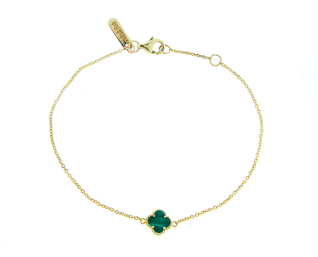 GREEN MALACHITE CLOVER BRACELET - Camillaboutique