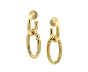 Yellow gold double link earrings