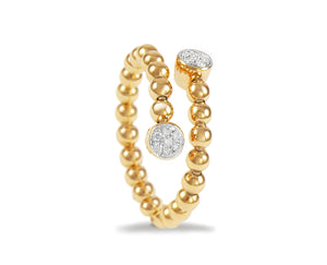 Yellow gold ring with diamond rounds