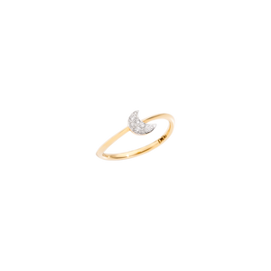 Ring with diamond mini moon