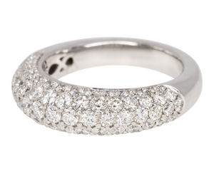 White gold ring pave set with diamonds