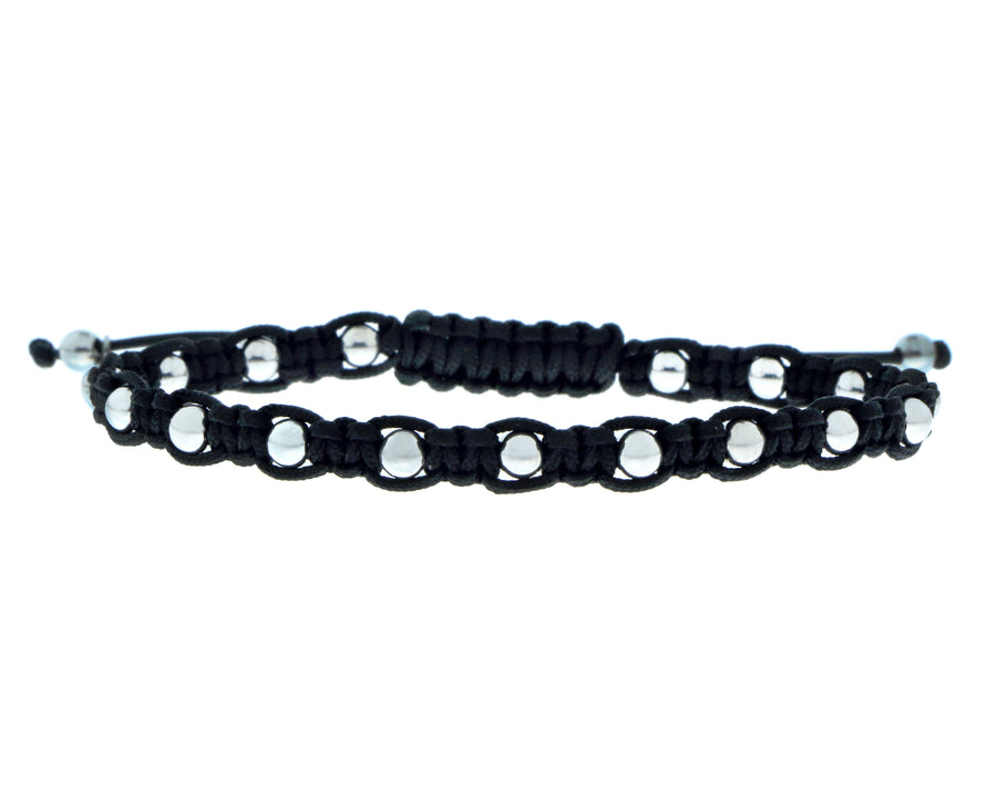 Black bracelet with 18K gold beads