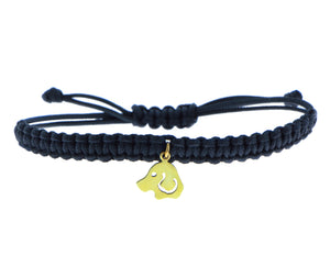 Bracelet with a yellow gold dog charm