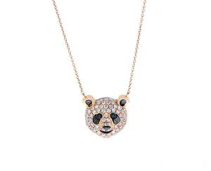 Necklace with a diamond panda bear