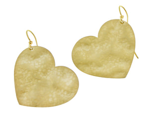 Yellow gold heart earrings