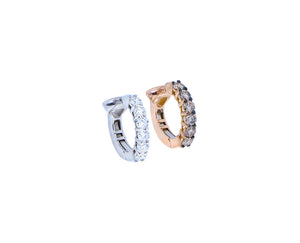 White or rose gold earcuff with diamonds