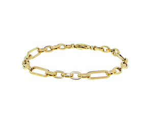 Yellow gold link bracelet 5 small and 1 long chain