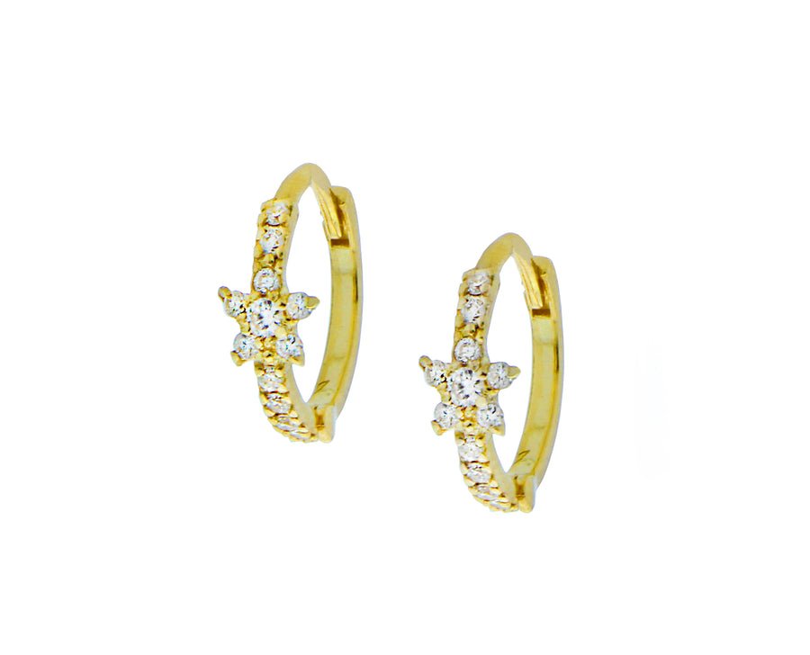 Huggie earrings with charm pendants