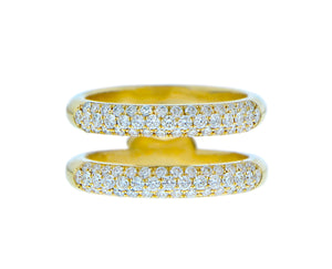 Yellow gold double diamond ring