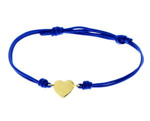 Rope bracelet with yellow gold heart
