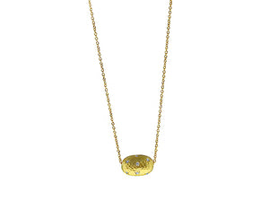 Yellow gold necklace with a nugget set with diamonds