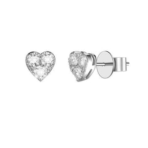 Diamond heart earstuds