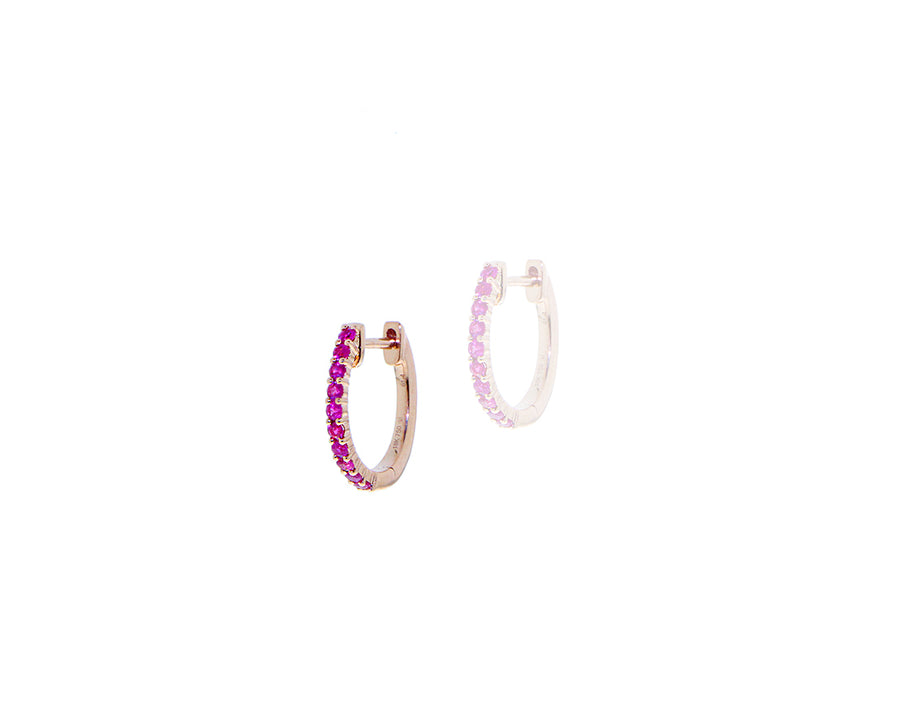 Yellow gold diamond or ruby small SINGLE hoops or snake SINGLE studs