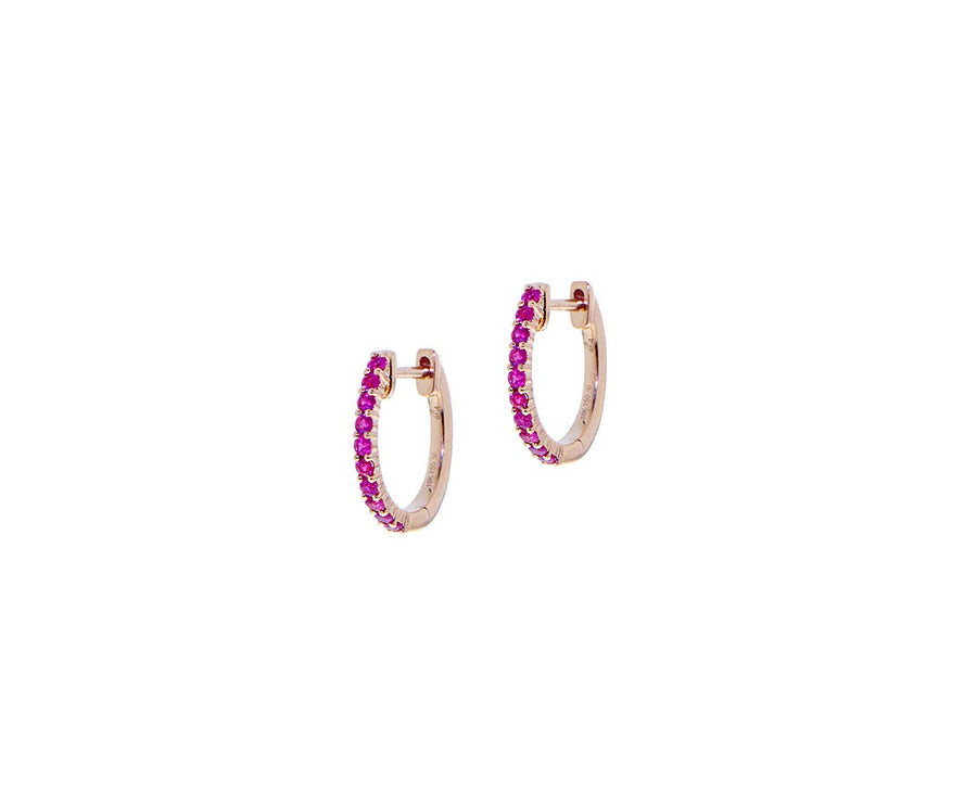 Yellow gold diamond or ruby small SINGLE hoops or snake SINGLE studs