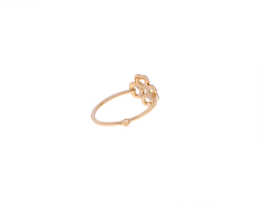 Rose gold diamond clover ring