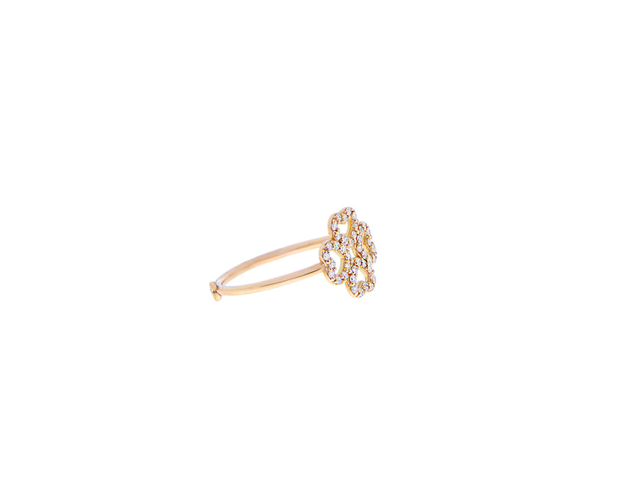 Rose gold diamond clover ring