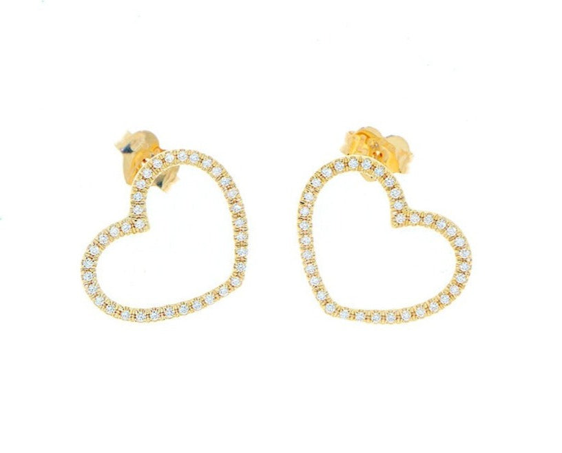 Yellow gold and diamond star earrings