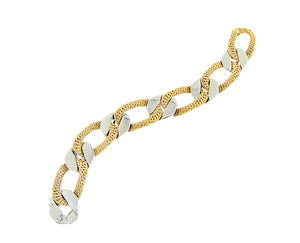 Yellow and white gold chain bracelet