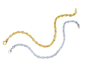 Yellow gold and white gold chain bracelet